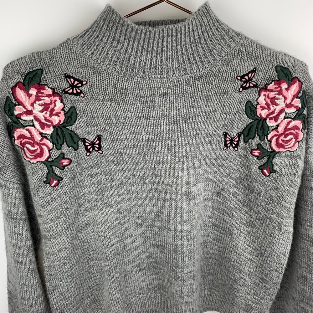 Cloud Chaser Embroidered Floral Mock Neck Sweater - Picture 6 of 10